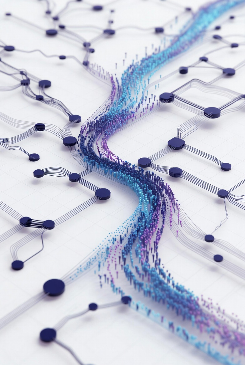 Abstract data visualization representing AI-powered candidate analysis